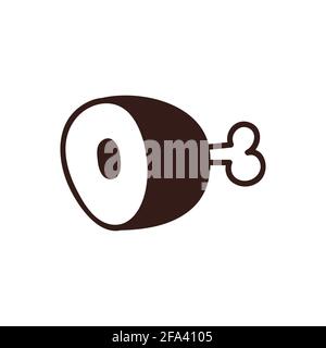 Meat icon on a white background, pork ham, beef, chicken, vector illustration on a white background. Stock Vector
