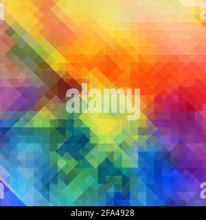 Abstract multicolored background from squares. Rainbow mosaic. Vector illustration Stock Vector