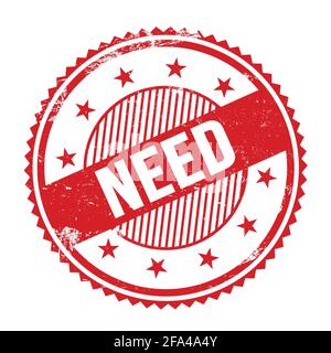 WE NEED YOU text written on red grungy vintage round stamp Stock Photo