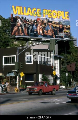 Village People billboard on the Sunset Strip Stock Photo