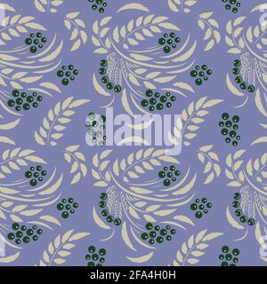 Seamless pattern with flowers for design. Small colorful multicolor flowers. Light violet background. Modern floral background. The elegant the templa Stock Vector