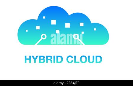 Cloud Computing concept. Illustration of digital information in a cloud. Stock Photo