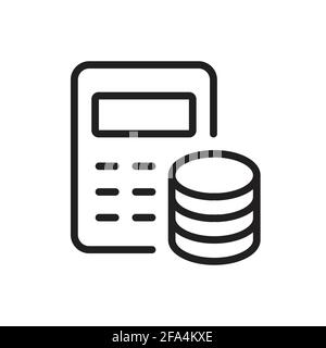 Financial calculation outline icon vector money concept for graphic design, logo, web site, social media, mobile app, ui illustration Stock Vector