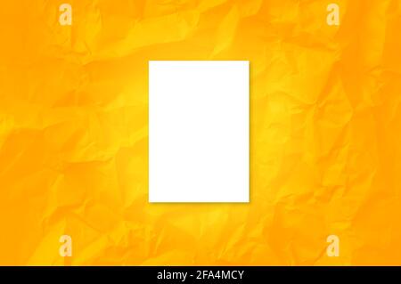 blank a4 size paper mockup with crumpled paper texture bacckground Stock Photo