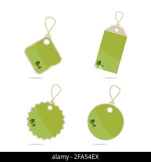 Leaf logo organic Label eco icon vector isolated background. Stock Vector