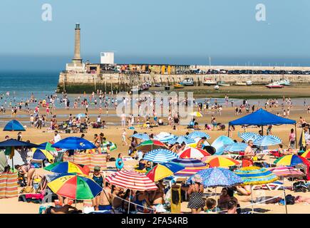 Margate beach during summer heatwave, Kent, England Stock Photo