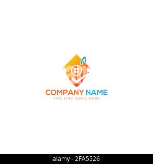 Illustration vector graphic of Construction, home repair, and Building Concept Logo , home location logo Design template Stock Vector