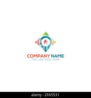 Illustration vector graphic of Construction, home repair, and Building Concept Logo , home location logo Design template Stock Vector