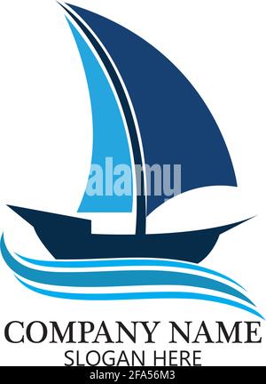 boat logo template,ship icon design,illustration element vector Stock Vector