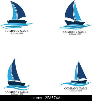 boat logo template,ship icon design,illustration element vector Stock Vector
