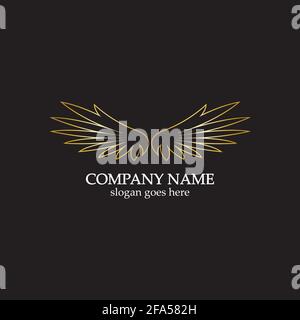 wings gold logo vector illustration template-vector Stock Vector