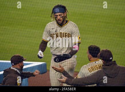 San Diego Padres shortstop Manny Machado signs autographs before a