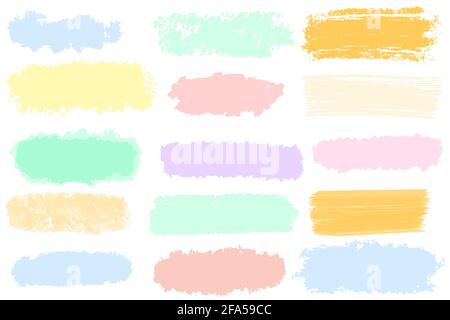 Brush strokes. Freehand horizontal lines, background for text and tags. Colored background for design. Elements for decoration, creation of banners an Stock Vector