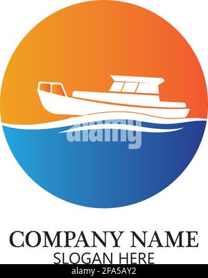 boat logo template,ship icon design,illustration element vector Stock Vector