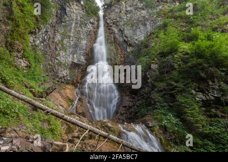 small waterfall among the forest Stock Photo