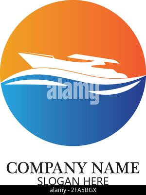 boat logo template,ship icon design,illustration element vector Stock Vector
