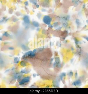 Seamless pastel swirl splat tie dye watercolor pattern swatch. Stock Photo