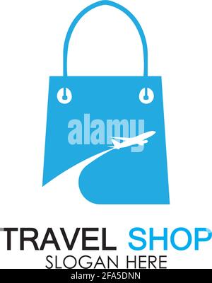 Travel Shopping logo design template Stock Vector