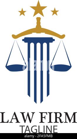Law Firm logo and icon design template-vector Stock Vector