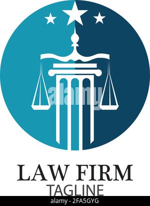 Law Firm logo and icon design template-vector Stock Vector