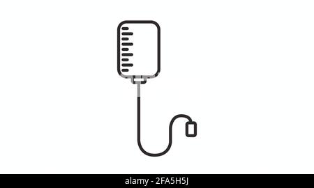 Blood bag vector icon, Vector isolated balck and white flat illustration Stock Vector