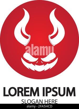 Devil logo vector icon template Stock Vector