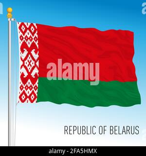Belarus official national flag, european country, vector illustration Stock Vector