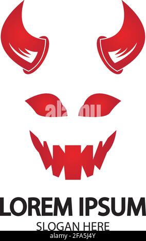 Devil logo vector icon template Stock Vector