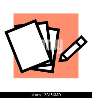 Paper business documents and pen for signing. Illustration in a simple style. Stock Photo