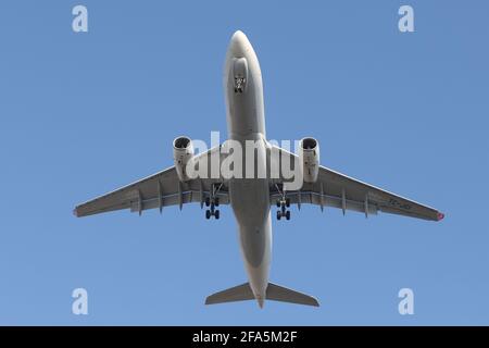 ISTANBUL, TURKEY - FEBRUARY 06, 2021: Turkish Airlines Cargo Airbus A330-243F (CN 1442) landing to Istanbul Ataturk Airport. Stock Photo