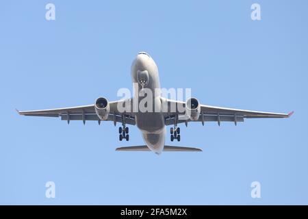 ISTANBUL, TURKEY - FEBRUARY 06, 2021: Turkish Airlines Cargo Airbus A330-243F (CN 1442) landing to Istanbul Ataturk Airport. Stock Photo