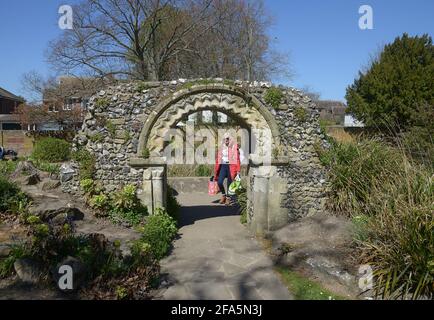 Canterbury Kent, UK. 23rd Apr, 2021. Visitors to Westgate Gardens in Canterbury Kent enjoy the warm spring weather both on and off the River Great Stour Credit: MARTIN DALTON/Alamy Live News Stock Photo