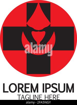 Health care&Blood donation logo icon design template Stock Vector