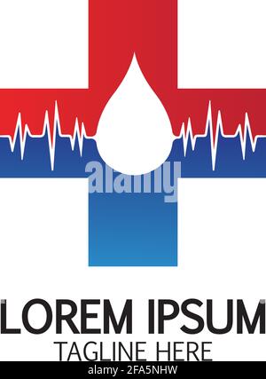 Health care&Blood donation logo icon design template Stock Vector