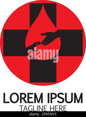 Health care&Blood donation logo icon design template Stock Vector