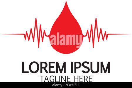 Health care&Blood donation logo icon design template Stock Vector