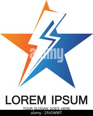 Lightning Star,Energy Star logo vector icon design template Stock Vector