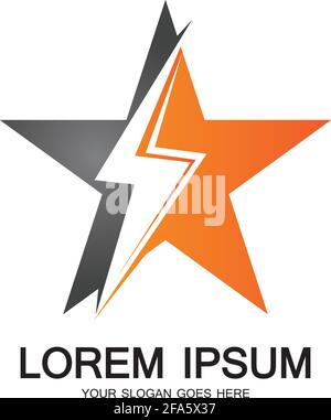 Lightning Star,Energy Star logo vector icon design template Stock Vector