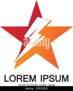 Lightning Star,Energy Star logo vector icon design template Stock Vector