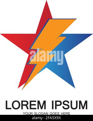 Lightning Star,Energy Star logo vector icon design template Stock Vector