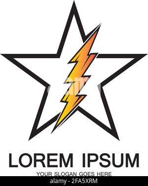 Lightning Star,Energy Star logo vector icon design template Stock Vector
