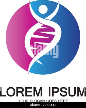 Human DNA logo icon design-vector Stock Vector