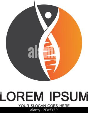 Human DNA logo icon design-vector Stock Vector