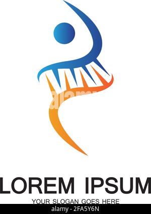 Human DNA logo icon design-vector Stock Vector