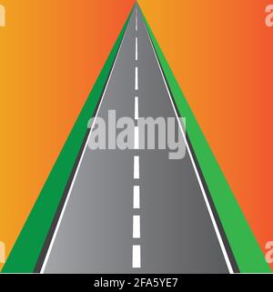 Road icon isolated on white background. Stock Vector