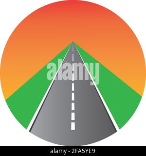 Road icon isolated on white background. Stock Vector