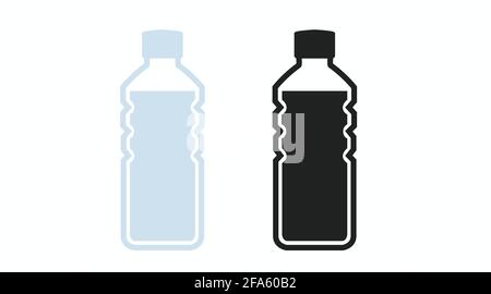 Water Bottle Icon Set. Vector isolated illustration of a plastic bottle Stock Vector