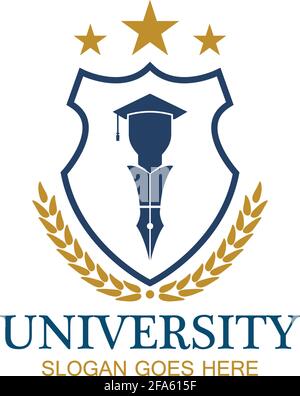 University, Academy, School and Course logo design template Stock Vector