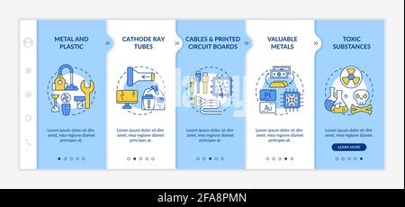 Electronic waste components onboarding vector template Stock Vector