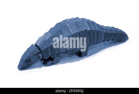Abstract object printed by 3d printer on white background. Stock Photo